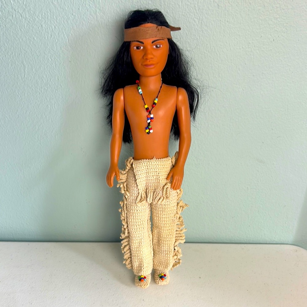1995 Native American Inspired Doll with Beaded Necklace